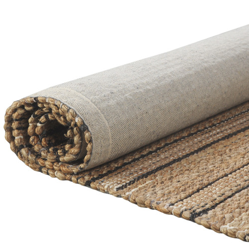 LR Home Natural Fiber 03387 Tan Black Rug