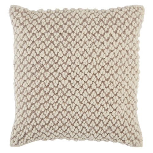 Jaipur Living Madur AGO03 Handmade Solid Light Taupe And Ivory Pillow