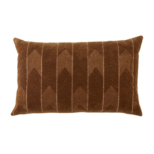 Jaipur Living Bourdelle NOU25 Handmade Chevron Brown And White Lumbar Pillow