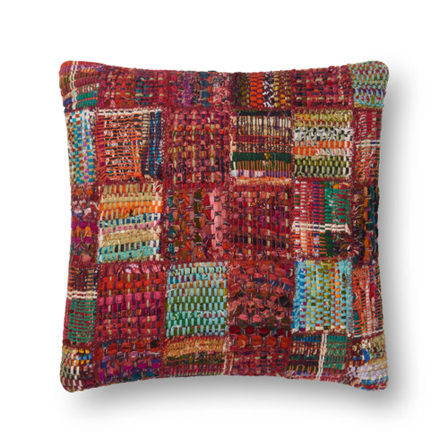 Loloi Pillows P0535 Red Multi Pillow