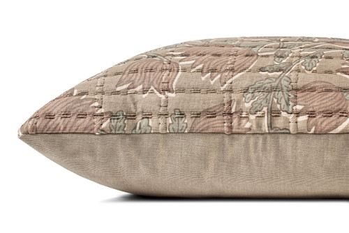 Loloi PJS0019 Taupe Rose Pillow