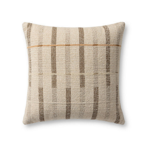 Loloi PLL0175 Ivory Brown Pillow