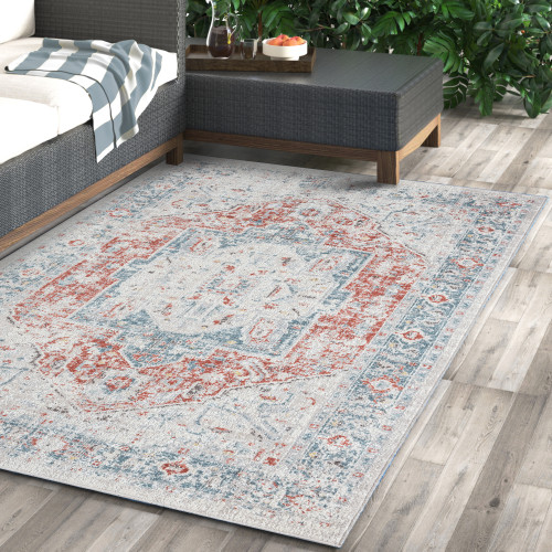 LR Home Antiquity 81451 Blue Rust Rug