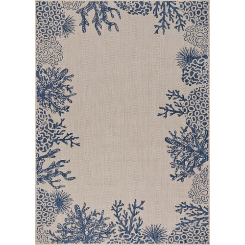 LR Home Seaside 81873 White Navy Rug