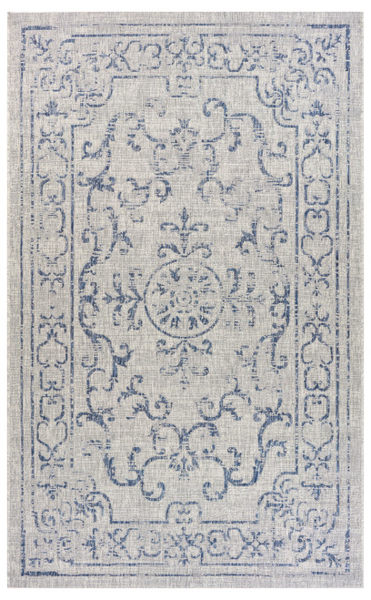 LR Home Sunshower 81249 Navy Gray Rug