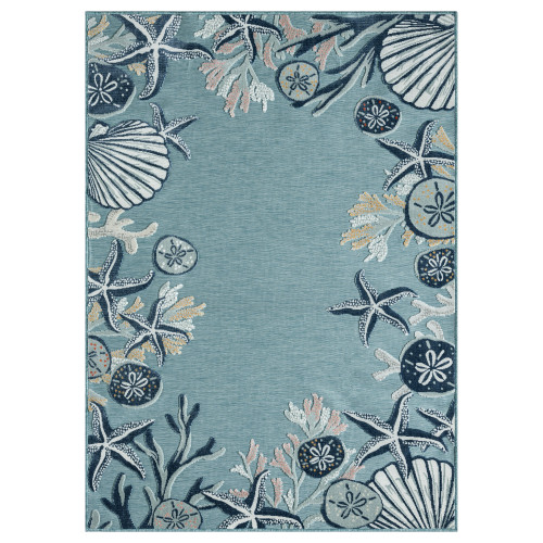 LR Home Veranda 82753 Aqua Blue Rug