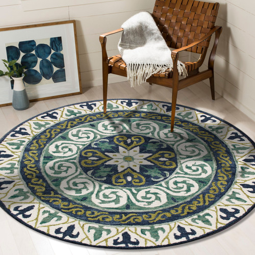 LR Home Vibrance 3567 Blue Green Ivory Rug