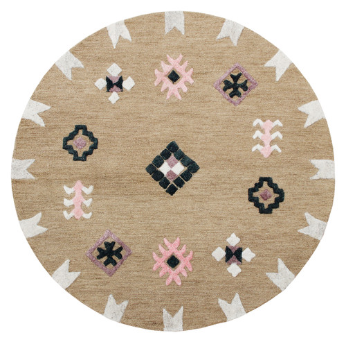 LR Home Vibrance 3570 Taupe Black Pink Rug