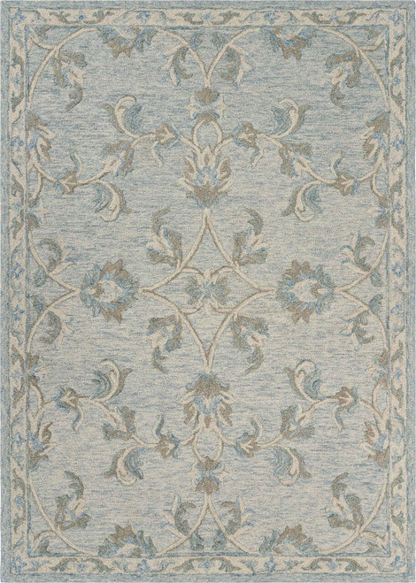 LR Home Victorian 81581 Blue Cream Rug