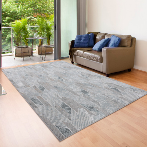 LR Home Michelle 81635 Gray Blue Cream Rug