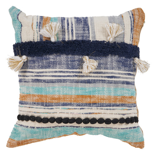 LR Home Destin 07346 Blue Tan Pillow