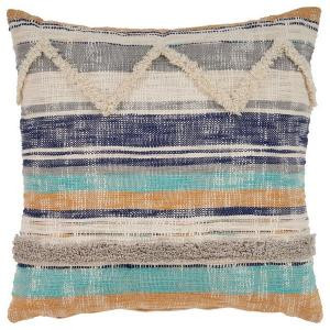 LR Home Destin 07347 Blue Tan Pillow