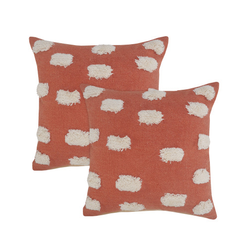 LR Home Zeal 07654 Orange White Pillow