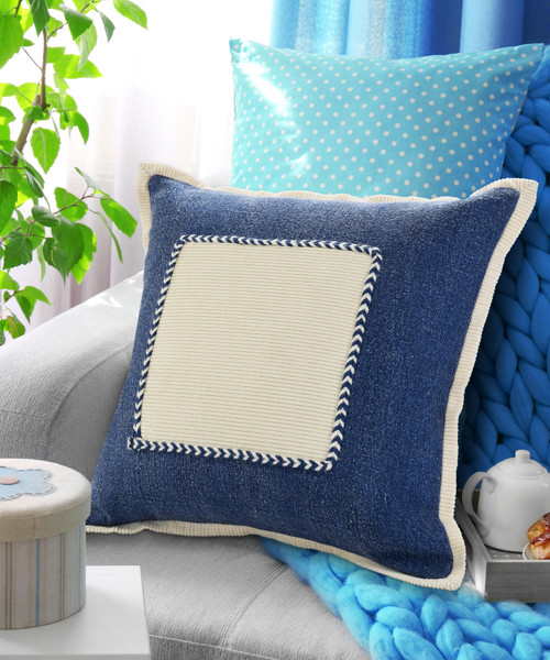 LR Home Riviera 07699 Navy Cream Pillow