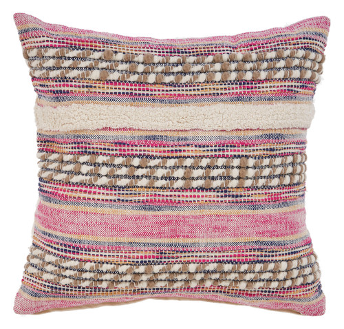 LR Home Chindi 7335 Pink Natural Pillow
