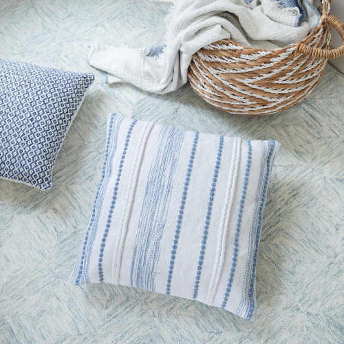 LR Home Drew 7569 White Blue Pillow