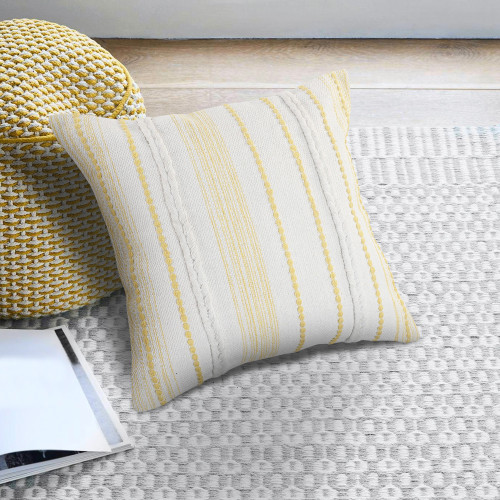 LR Home Drew 7569 White Yellow Pillow