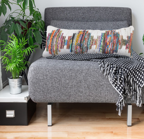 LR Home Chindi 7626 White Multicolor Pillow