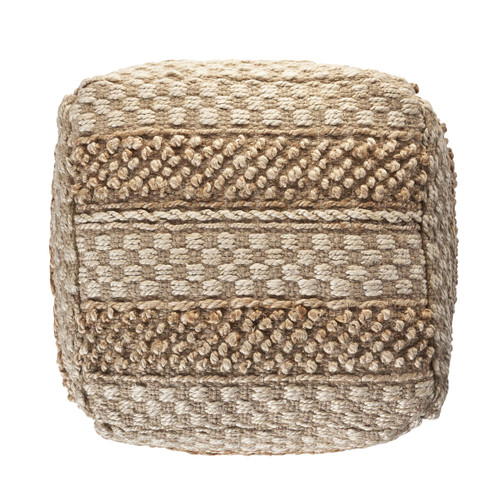 LR Home Spruce 99759 Natural Off-white Pouf