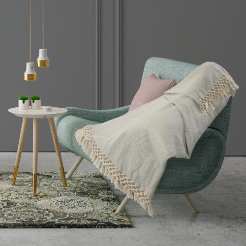 LR Home Herringbone 80184 Gray Throw