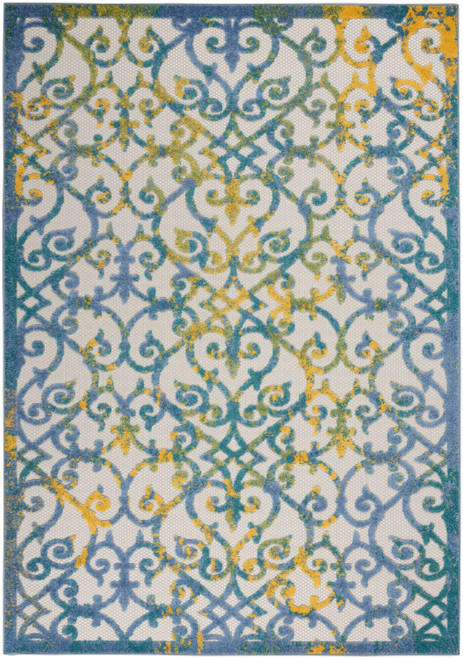 Nourison Aloha ALH21 Ivory Blue Rug