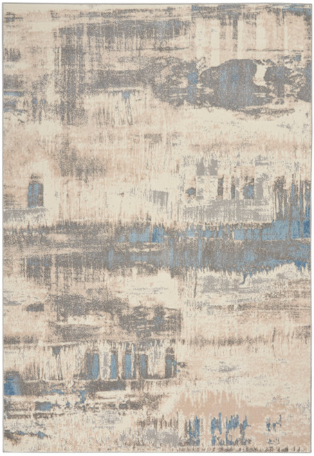 Nourison Solace SLA07 Ivory/Grey/Blue Rug