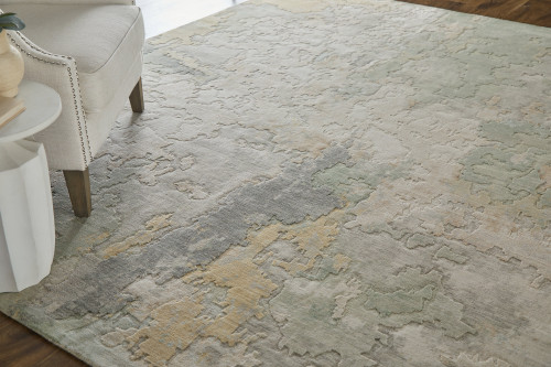 Feizy Jaxson 39SAF Ivory Green Orange Area Rug