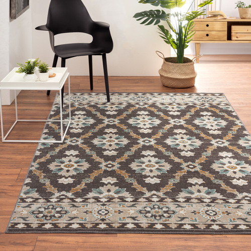 LR Home Antiquity 81463 Brown Beige Rug