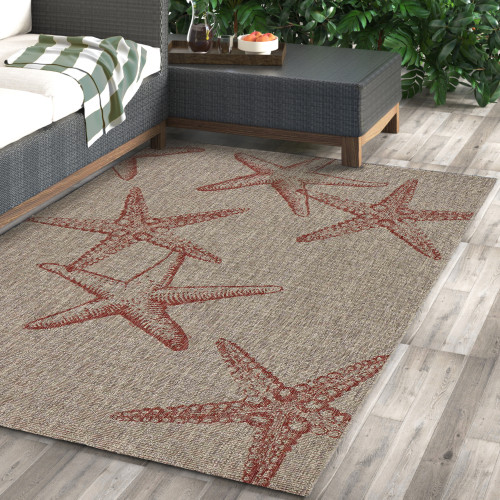 LR Home Captiva 81020 Rust Rug