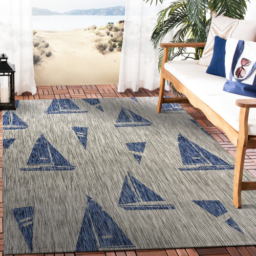 LR Home Catalina 81502 Gray Navy Rug