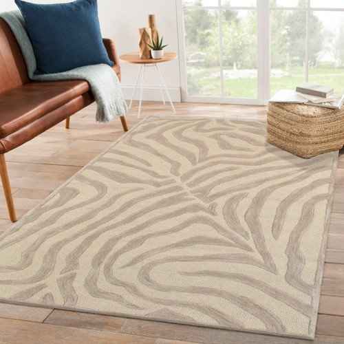 LR Home Fashion 02510 Taupe Silver Rug