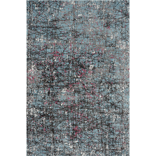 LR Home Impulse 81854 Blue Silver White Fuchsia Rug