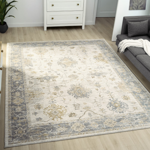 LR Home Miranda 82921 Ivory Blue Rug
