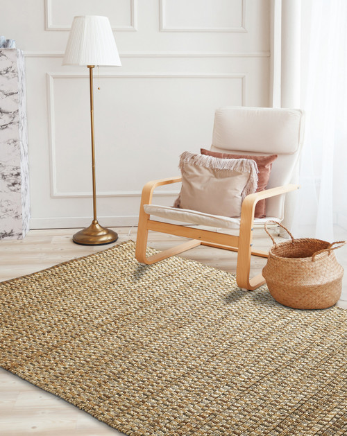 LR Home Natural Fiber 03306 Natural Brown Rug