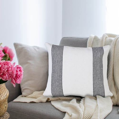 LR Home Cabana 07781 White Black Pillow