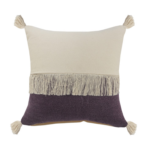 LR Home Carnival 07663 Eggplant Off-White Pillow