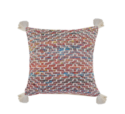 LR Home Chindi 07597 Multicolor White Pillow
