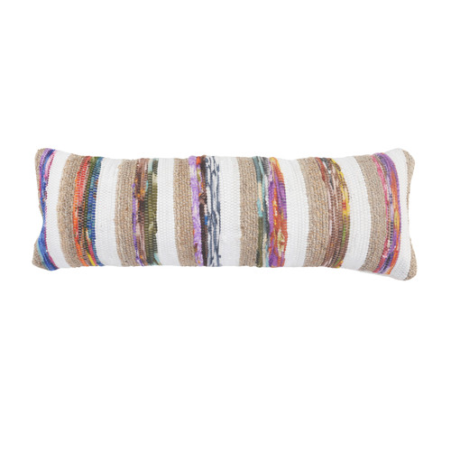 LR Home Chindi 07628 White Multicolor Pillow