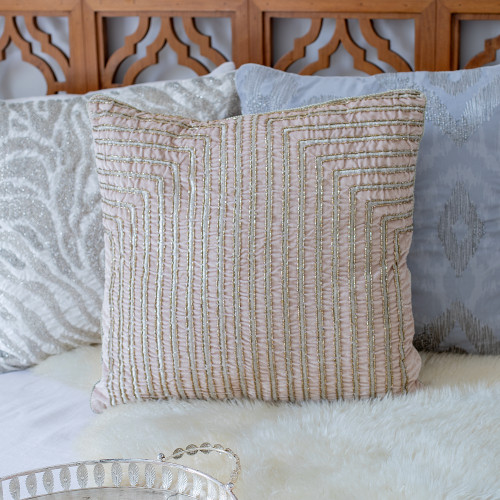 LR Home Cosmopolitan 08481 Blush Pink Gold Pillow