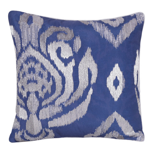 LR Home Cosmopolitan 08567 Blue Silver Pillow