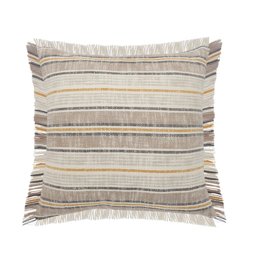 LR Home Drew 07621 Taupe Gray Yellow Navy Pillow
