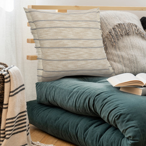 LR Home Drew 07635 Taupe Dusty Blue Pillow