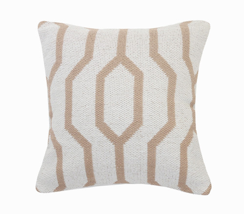 LR Home Elemental 07550 Hazelnut (Tan) White Pillow