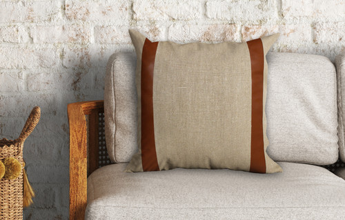 LR Home Estate 08155 Beige Brown Pillow