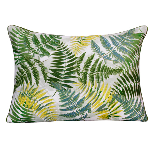 LR Home Fern 08050 Forest Green Yellow Pillow
