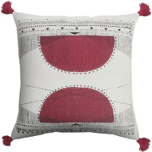 LR Home Fletcher 07574 White Black Burgundy Pillow