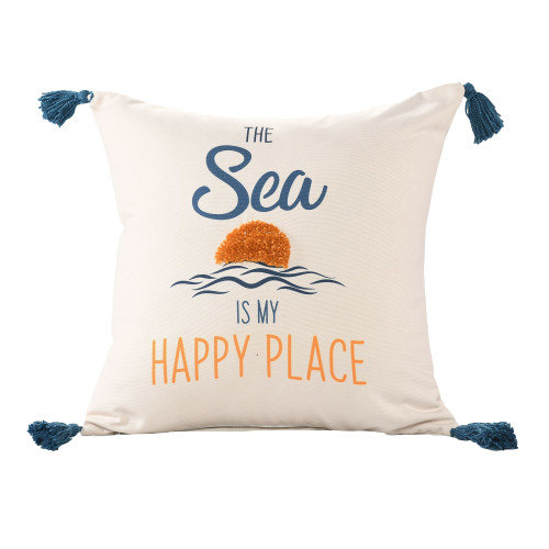 LR Home Seabrook 07970 Navy Golden Yellow Pillow