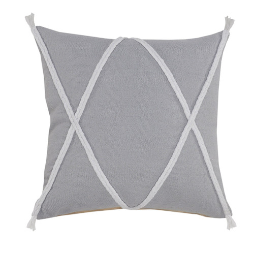 LR Home Seashore 07632 Light Gray White Pillow