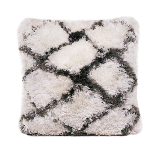 LR Home Shag 07753 Black White Pillow