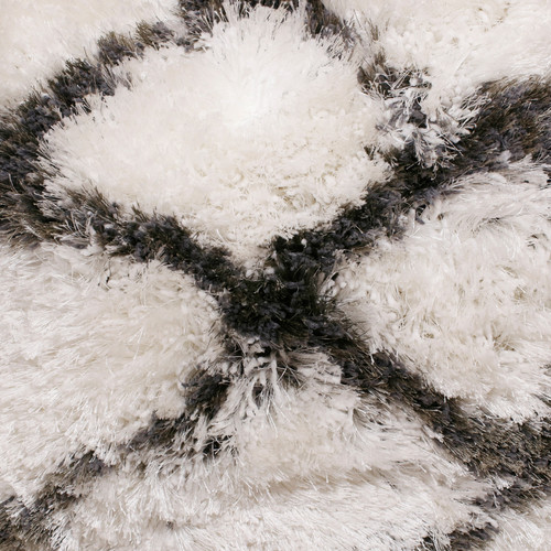 LR Home Shag 07753 Black White Pillow